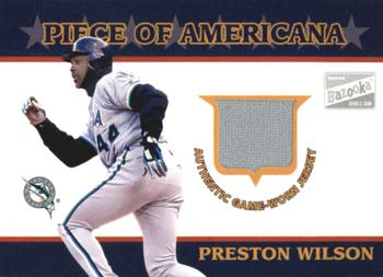 2003 Bazooka - Piece of Americana Relics #PA-PW Preston Wilson Front