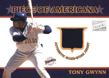 2003 Bazooka - Piece of Americana Relics #PA-TG Tony Gwynn Front