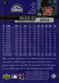 2000 Upper Deck #103 Larry Walker Back