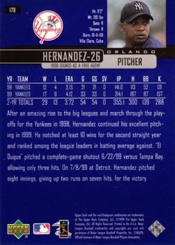 2000 Upper Deck #178 Orlando Hernandez Back