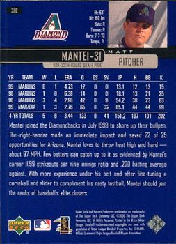 2000 Upper Deck #310 Matt Mantei Back