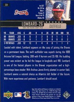 2000 Upper Deck #321 George Lombard Back