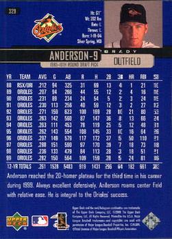 2000 Upper Deck #329 Brady Anderson Back