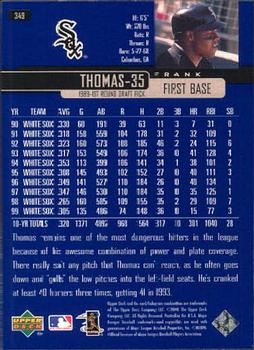 2000 Upper Deck #349 Frank Thomas Back