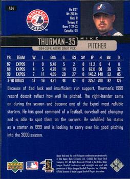 2000 Upper Deck #434 Mike Thurman Back