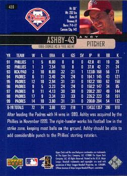 2000 Upper Deck #459 Andy Ashby Back