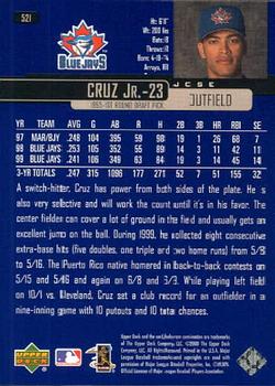 2000 Upper Deck #521 Jose Cruz Jr. Back