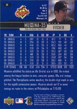 2000 Upper Deck #59 Mike Mussina Back