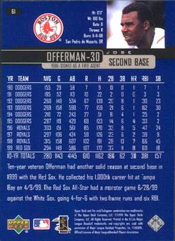 2000 Upper Deck #61 Jose Offerman Back