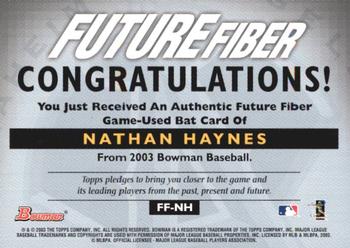 2003 Bowman - Future Fiber Bats #FF-NH Nathan Haynes Back