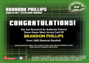2003 Bowman - Futures Game Jerseys #FG-BP Brandon Phillips Back