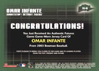 2003 Bowman - Futures Game Jerseys #FG-OI Omar Infante Back