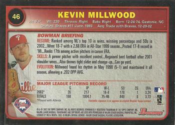 2003 Bowman - Gold #46 Kevin Millwood Back