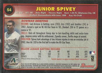 2003 Bowman - Gold #54 Junior Spivey Back