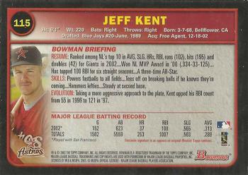 2003 Bowman - Gold #115 Jeff Kent Back