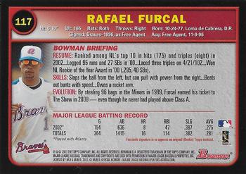 2003 Bowman - Gold #117 Rafael Furcal Back