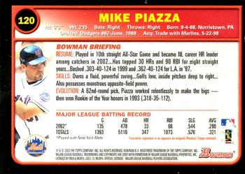 2003 Bowman - Gold #120 Mike Piazza Back