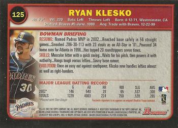 2003 Bowman - Gold #125 Ryan Klesko Back