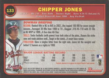 2003 Bowman - Gold #133 Chipper Jones Back