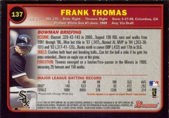 2003 Bowman - Gold #137 Frank Thomas Back
