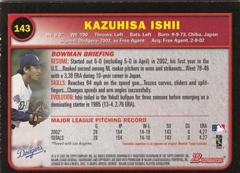 2003 Bowman - Gold #143 Kazuhisa Ishii Back