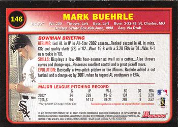 2003 Bowman - Gold #146 Mark Buehrle Back