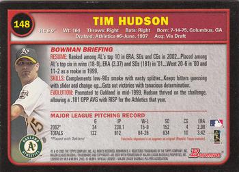 2003 Bowman - Gold #148 Tim Hudson Back