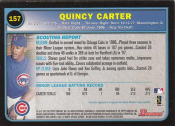 2003 Bowman - Gold #157 Quincy Carter Back