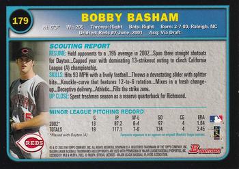 2003 Bowman - Gold #179 Bobby Basham Back