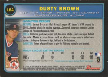 2003 Bowman - Gold #184 Dusty Brown Back