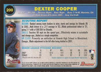 2003 Bowman - Gold #200 Dexter Cooper Back