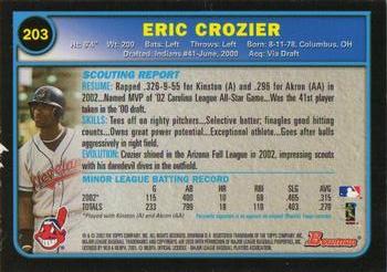 2003 Bowman - Gold #203 Eric Crozier Back