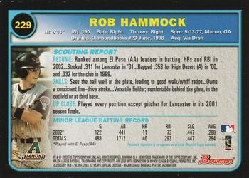 2003 Bowman - Gold #229 Rob Hammock Back