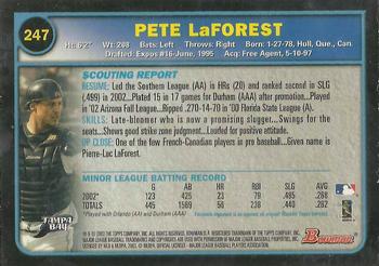 2003 Bowman - Gold #247 Pete LaForest Back