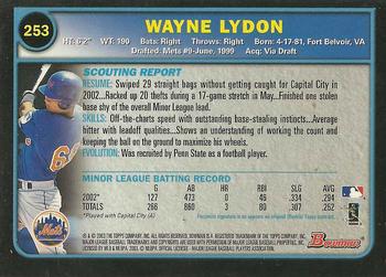2003 Bowman - Gold #253 Wayne Lydon Back