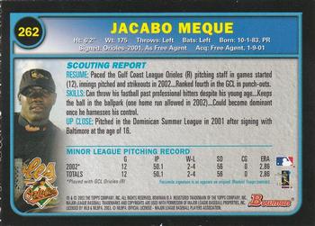 2003 Bowman - Gold #262 Jacobo Meque Back