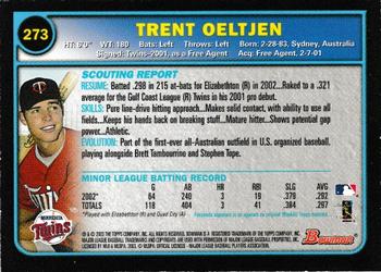2003 Bowman - Gold #273 Trent Oeltjen Back