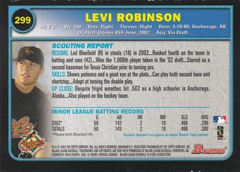 2003 Bowman - Gold #299 Levi Robinson Back