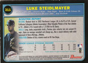 2003 Bowman - Gold #311 Luke Steidlmayer Back