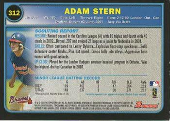 2003 Bowman - Gold #312 Adam Stern Back