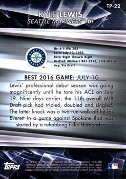 2016 Bowman's Best - Top Prospects Blue Refractor #TP-22 Kyle Lewis Back