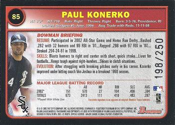 2003 Bowman - Uncirculated Silver #85 Paul Konerko Back