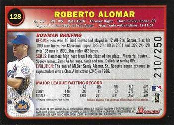 2003 Bowman - Uncirculated Silver #128 Roberto Alomar Back