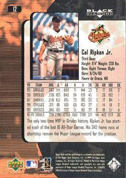 2000 Upper Deck Black Diamond #12 Cal Ripken Jr. Back