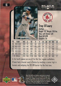 2000 Upper Deck Black Diamond #16 Troy O'Leary Back