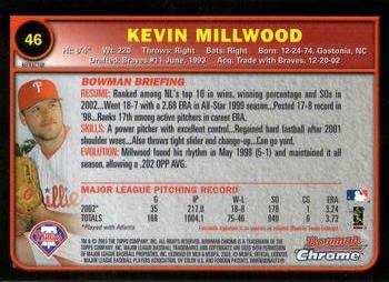 2003 Bowman Chrome - Refractors #46 Kevin Millwood Back