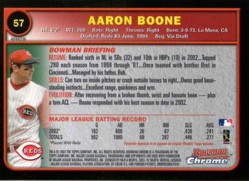 2003 Bowman Chrome - Refractors #57 Aaron Boone Back