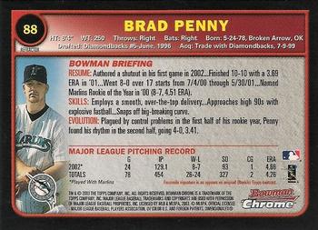 2003 Bowman Chrome - Refractors #88 Brad Penny Back