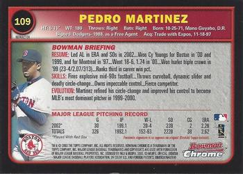 2003 Bowman Chrome - Refractors #109 Pedro Martinez Back