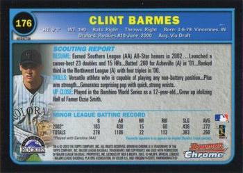 2003 Bowman Chrome - Refractors #176 Clint Barmes Back